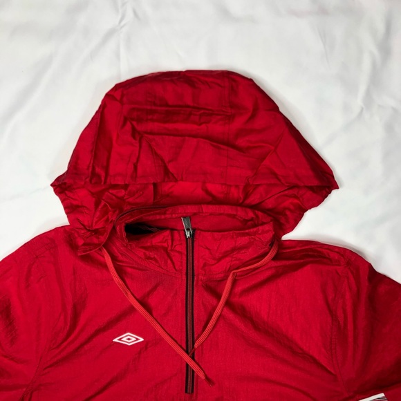 Red Umbro Men’s Jacket Windbreaker with Hood - Picture 8 of 8